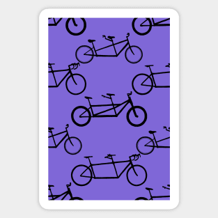 Tandem types pattern - black on lavender Sticker